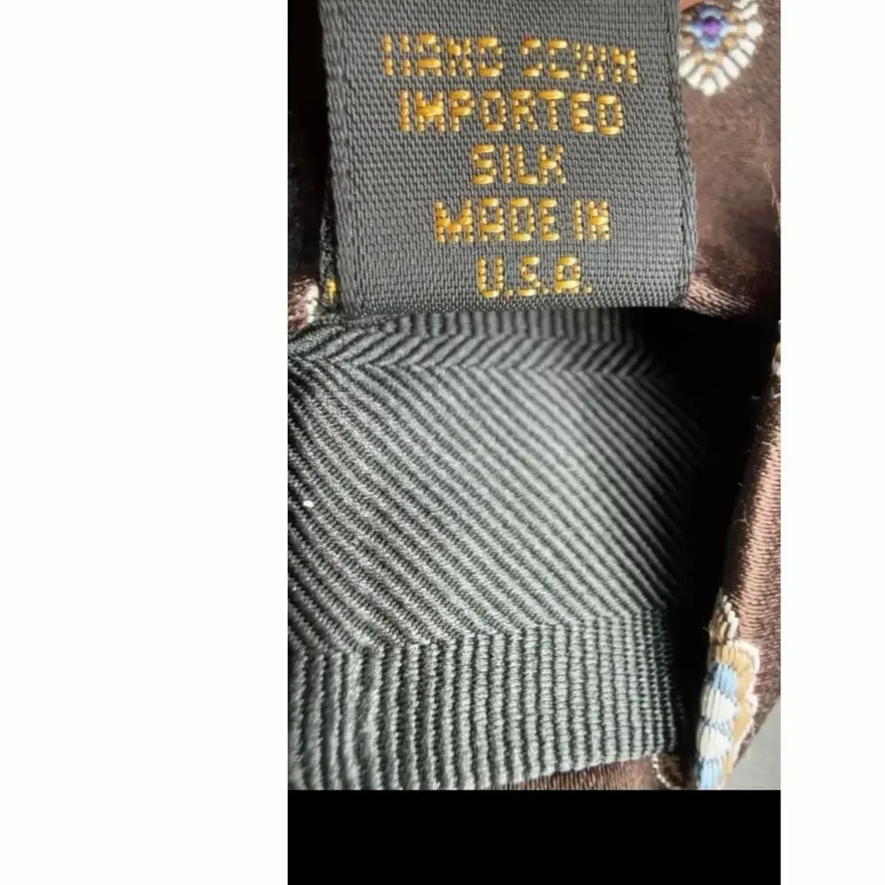 Robert Talbott Best of Class Nordstrom Silk Tie Brown Medallion Hand Sewn USA